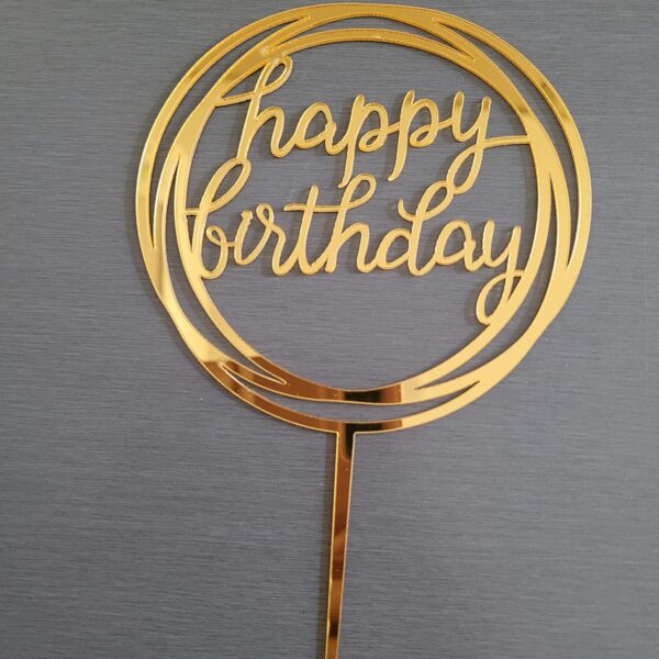 Elegant Acrylic Cake Topper for Birthdays