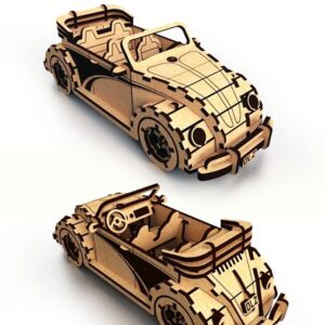 MDF 3D Vintage Car Model, classic and detailed