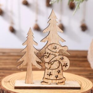 Santa with Christmas Tree MDF Cutout with festive design