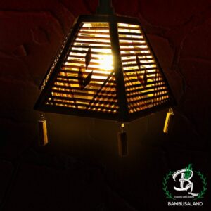 Six-corner LED hanging lamp by Bambusaland.