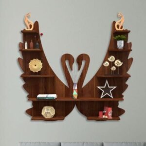 Two swans shaped wall shelves, elegant and functional home decor.