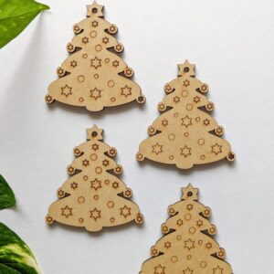 Christmas Tree MDF Cutout with festive design