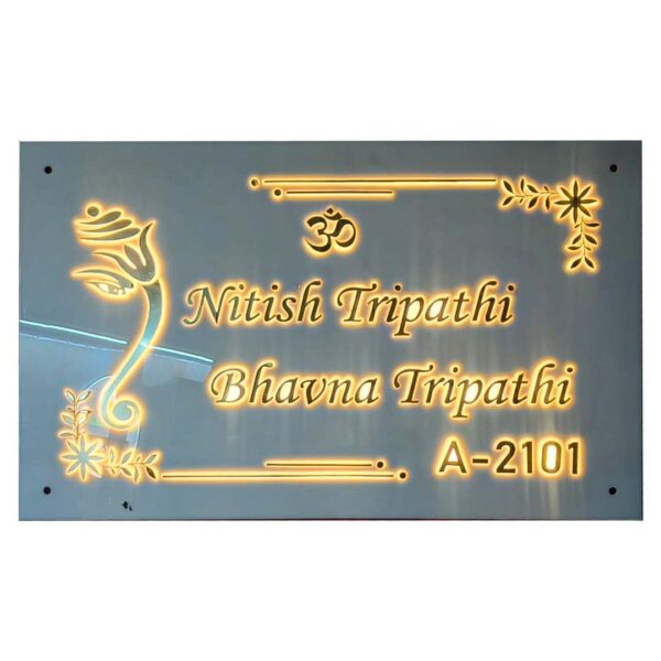 LED Acrylic Name plate for home, office, hotels