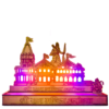 MDF Ram Lalla Mandir showpiece for Table top for office, home, hotels, schools etc with LED Lights