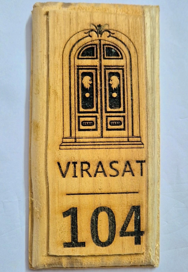 Wooden Engraved Name plate for home, office, hotels with customization