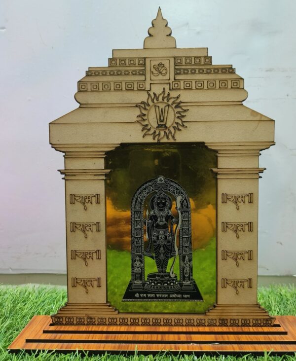 MDF Ram Lalla Mandir showpiece for Table top for office, home, hotels, schools etc