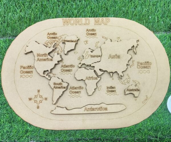 MDF World Map DIY kit (with Paint Colors)