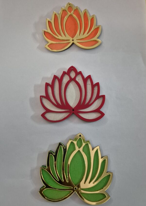 MDF base, Acrylic Top Lotus Cutouts for DIY Craft