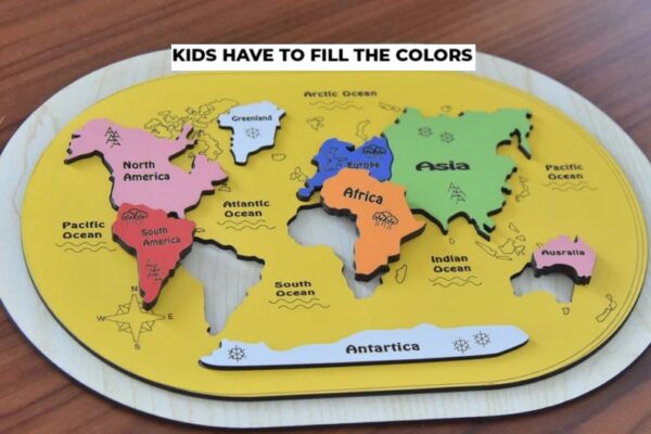 MDF World Map DIY kit (with Paint Colors)