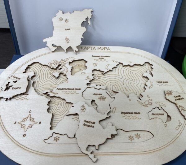 MDF World Map DIY kit (with Paint Colors)