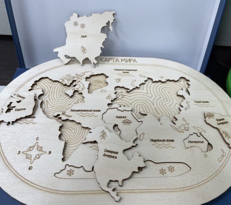 MDF World Map For Kids - Bambusaland