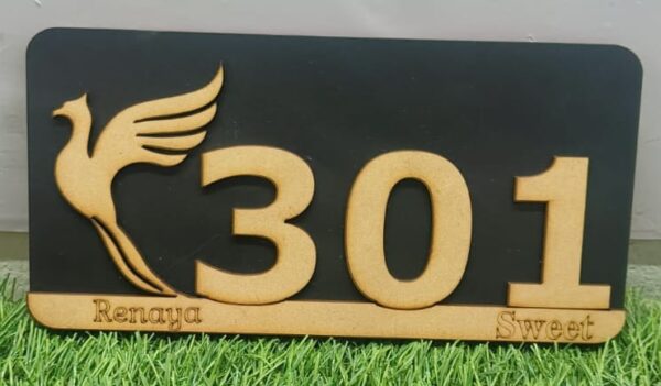 wooden number plates for hotel, offices, schools