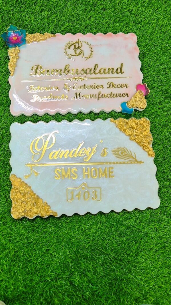 Resin Art unique Name Plate for home, office which gives a luxury look to walls