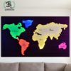 World Map Wall Decor with Multicolor LED Lights