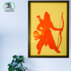 Lord Ram Wall Hanging with LED Light illuminating the detailed design.