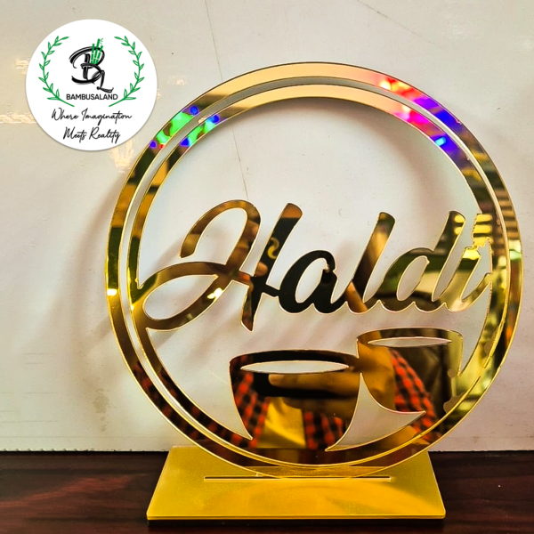 Acrylic Haldi Mehandi Cutouts for decoration