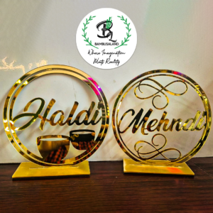 Acrylic Haldi Mehandi Cutouts for decoration