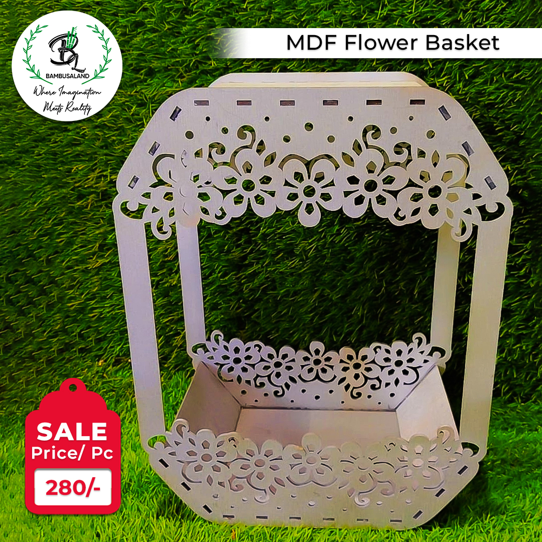 MDF Flower Basket for Gifting, decoration