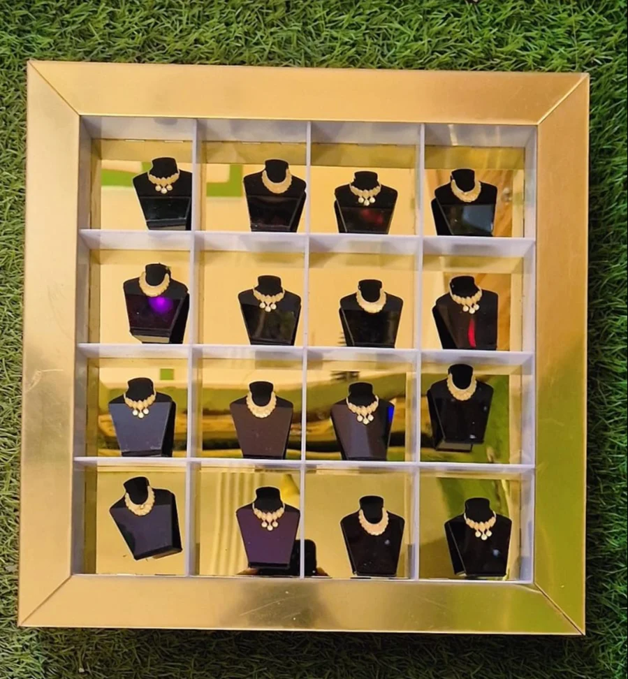 Acrylic Necklace Display Stand Golden – Jewellery Stand - Image 2