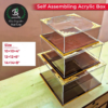 self assembling acrylic display box set for shop bakery and jewellery display