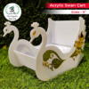 acrylic swan cart display stand for wedding gift and chocolate presentation
